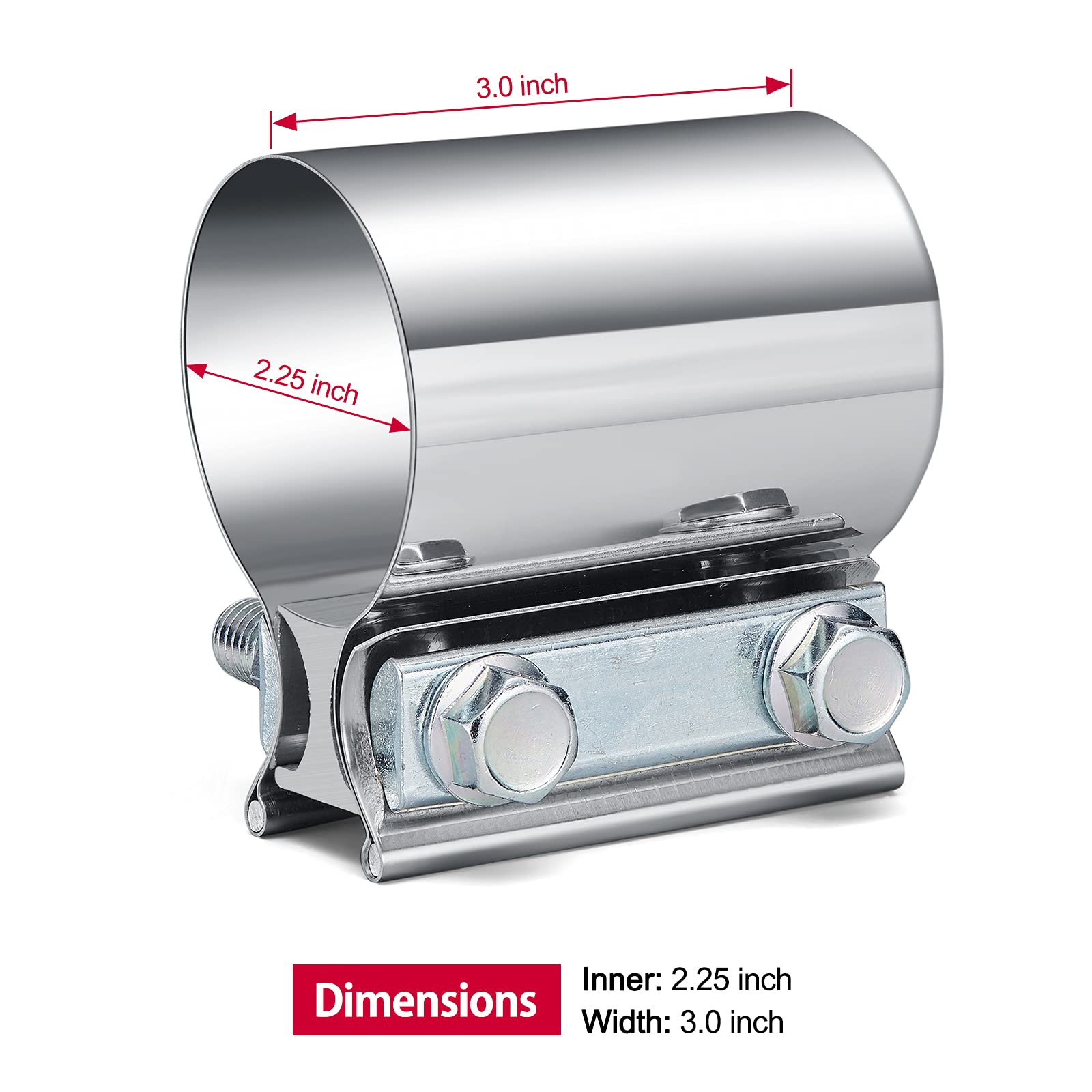 SYKRSS 2.25"Stainless Steel Butt Joint Exhaust Seal Band Clamp - Image 4