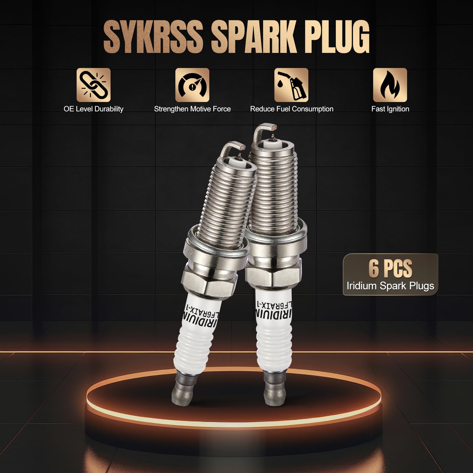 SYKRSS 6619 Iridium Spark Plugs 6 Pack Compatible With BMW 325xi 330xi 525i RX350 ES350 RX450h Camry Avalon Tundra 4Runner Sienna Highlander RAV4 Outback 2.5L-4.0L L6 V6 H6 LFR6AIX-11 - Image 5