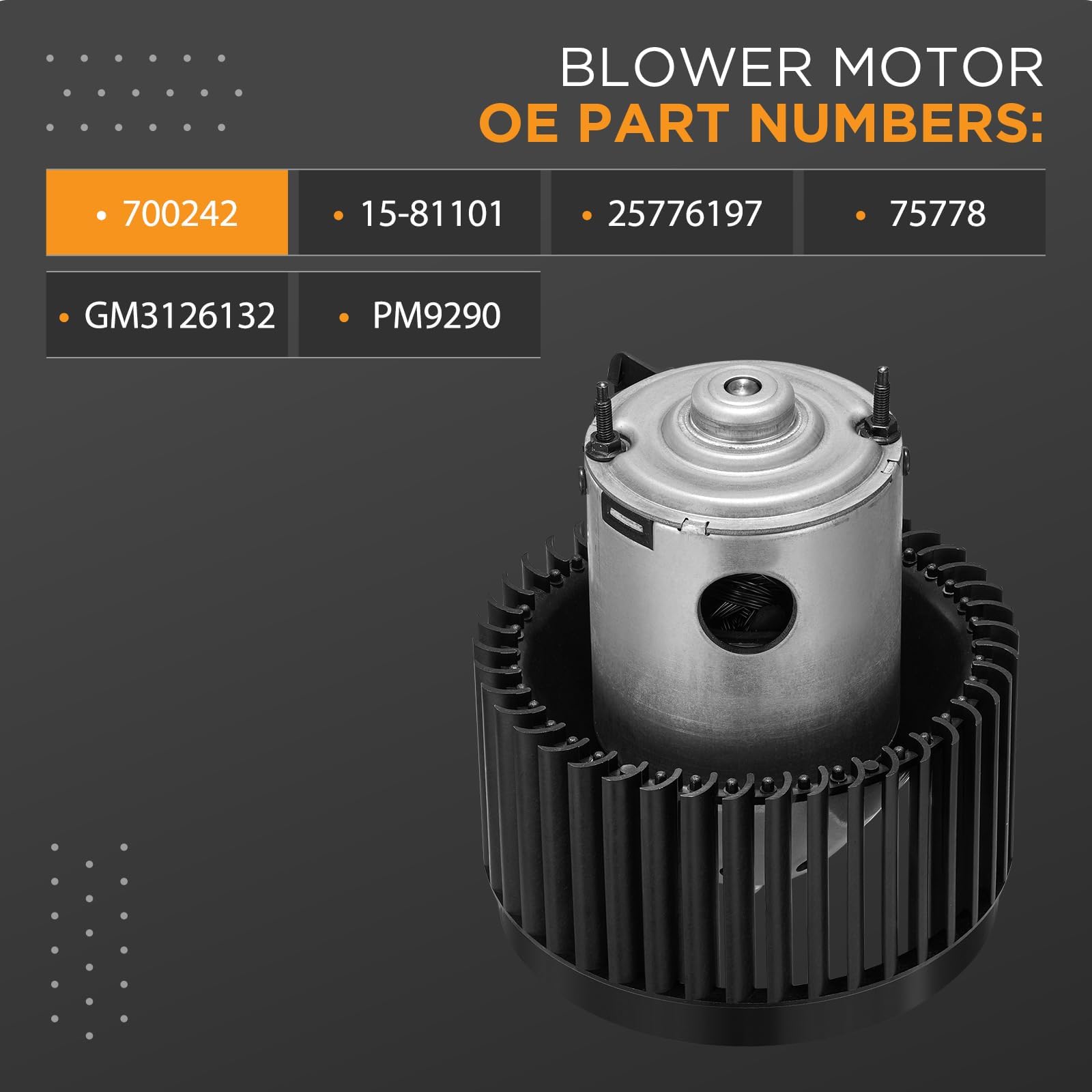 SYKRSS HVAC Blower Motor 700242 Compatible with Chevy Cobalt 05-10, HHR 06-11, Compatible with Pontiac G5 07-09, Heater Blower AC Fan for 15-81101, 25776197, 75778, GM3126132, PM9290 A/C Blower Motor - Image 3